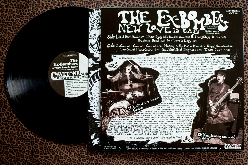 Back cover photo of The Ex-Bombers "New Love Is Easy" LP. 